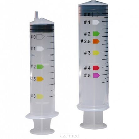 Strzykawka do masek kratniowych, rurek krtaniowych