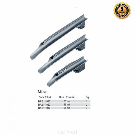 Zestaw laryngoskopowy z wymiennym światłowodem Miller z łyżkami fig.1-3 + Midi uchwyt