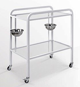 Stolik zabiegowy z pojemnikami