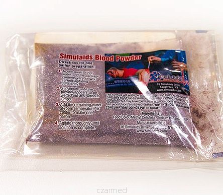 Sztuczna krew w saszetkach