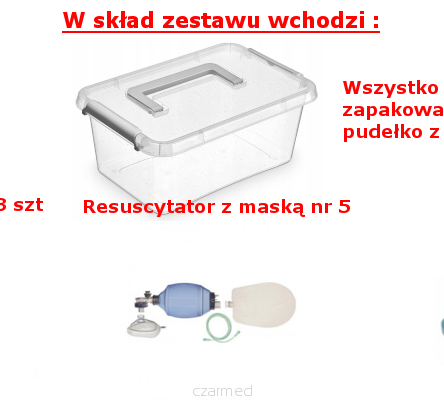 Zestaw resuscytacyjny  z workiem AMBU w pudełku
