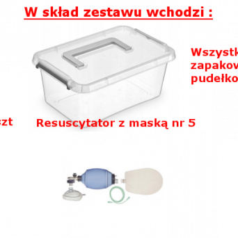Zestaw resuscytacyjny  z workiem AMBU w pudełku