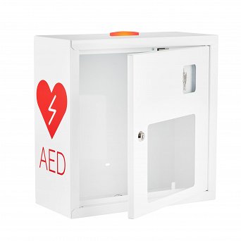 Szafka na AED ASB1021 biała z alarmem dźwiękowym i świetlnym