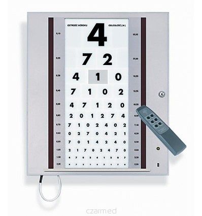 PODŚWIETLANA TABLICA OKULISTYCZNA 