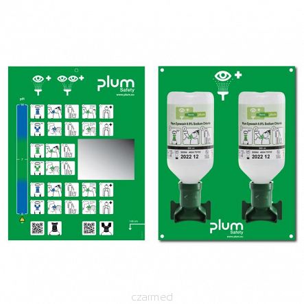 Stacja otwarta Plum Eye Wash z dwoma butelkami 500 ml