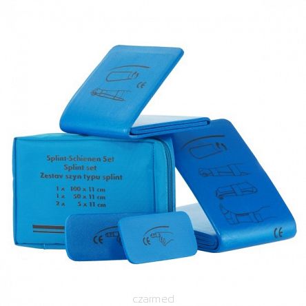 Zestaw 4 szyn unieruchamiających typu splint w etui.