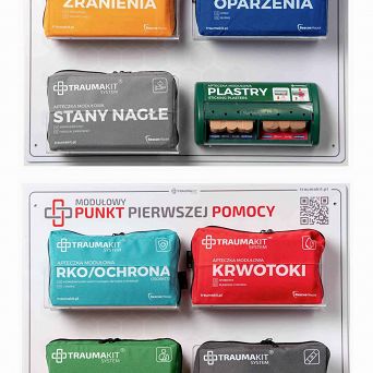TRAUMA KIT Apteczka Modułowa ROSP+AKZN - Punkt Pierwszej Pomocy - Tablica 4+4 (jasny)