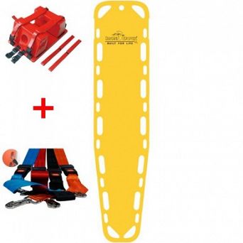 Deska ortopedyczna Iron Duck 16" kompletna z pasami i stabilizatorem głowy