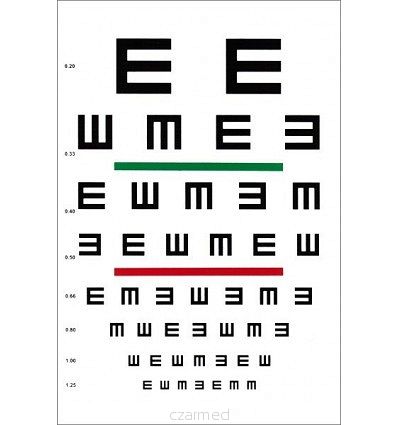 TABLICA SNELLENA - HAKI (PLASTIKOWA)