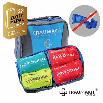 TRAUMA KIT Zestaw szkoleniowy AWKK - Podstawowy - Torba 4 (bez opasek zaciskowych - niebieski)