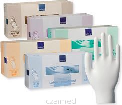 Jednorazowe rękawice lateksowe , pudrowane- niejałowe