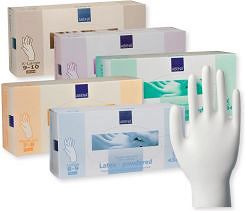 Jednorazowe rękawice lateksowe , pudrowane- niejałowe